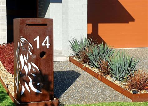 corten steel mail boxes|corten mailbox pattern 1.